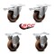 Service Caster 4 Inch High Temp Glass Filled Nylon Top Plate Caster Lock Brakes 2 Rigid, 2PK SCC-TTL20S414-GFNSHT-2-R-2 - alternate 1